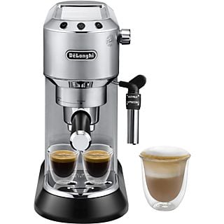 Cafetera express - De'Longhi Dedica EC685.M, Thermoblock, Espresso manual, Función 2 tazas, 1300 W, 15 bar, Metalizado