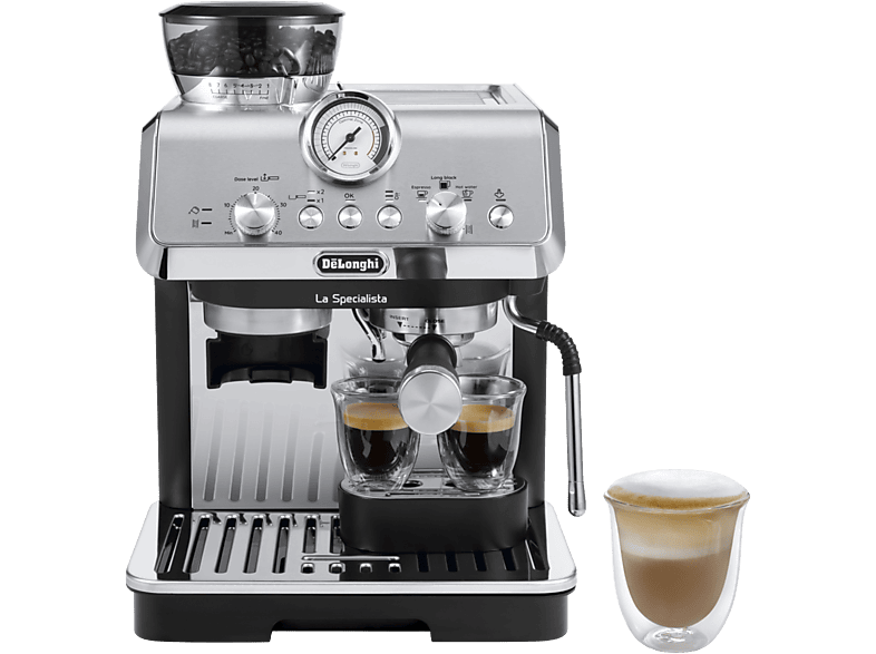 De'Longhi La Specialista mini Arte EC9155.MB, Thermoblock, Espresso con molinillo, 1400 W, 1.7 l, 15 bar, Metalizado/Negro