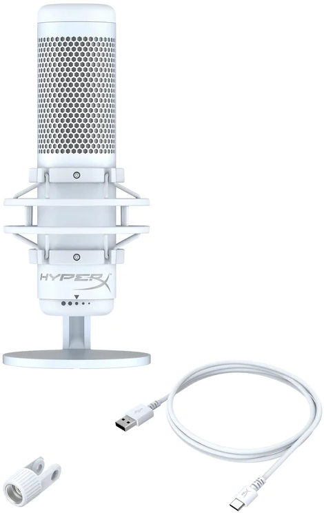HYPERX Microphone Streaming gamer Quadcast S RGB Blanc (519P0AA)