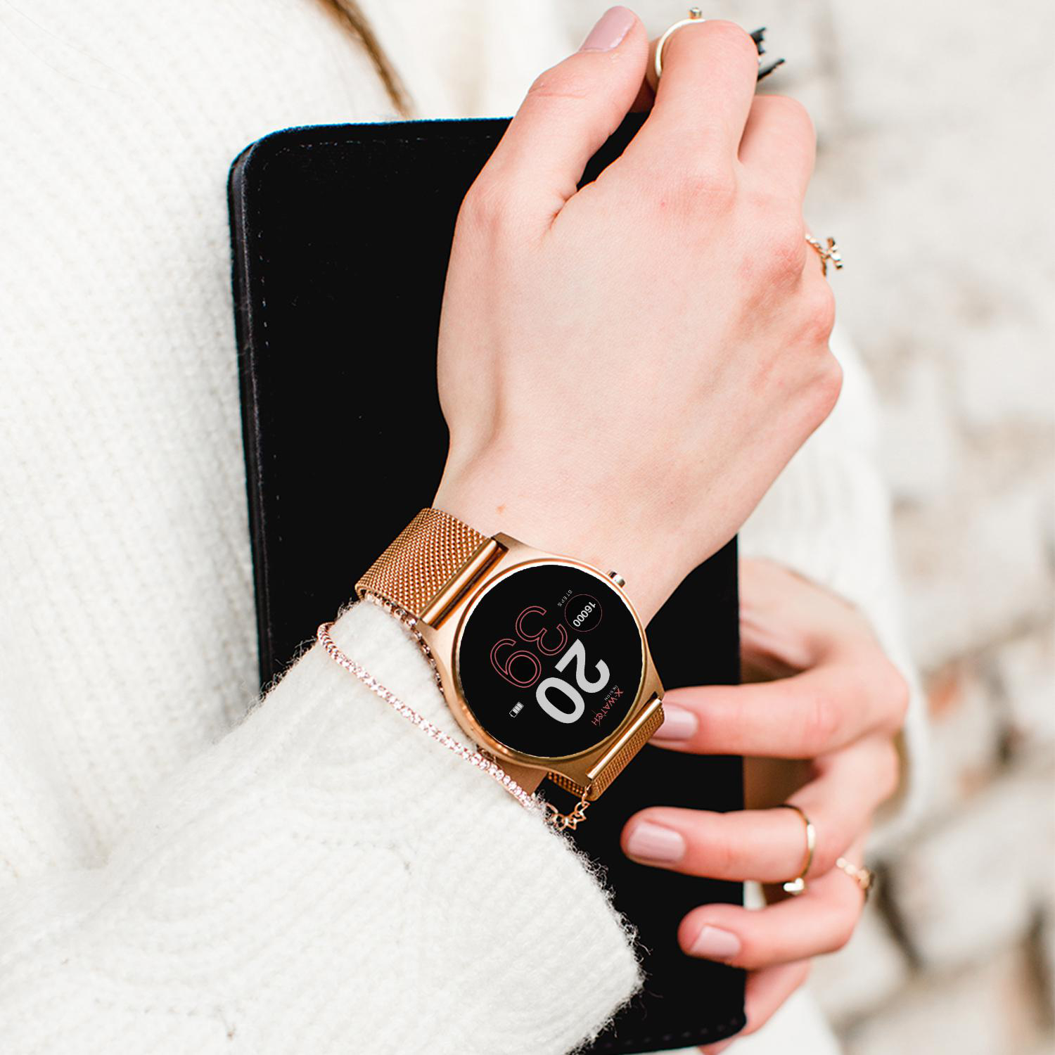 X-WATCH X-WATCH JOLI XW PRO (54029) Smartwatch Metall, 265 mm, Gehäuse: Roségold/Armband: Roségold