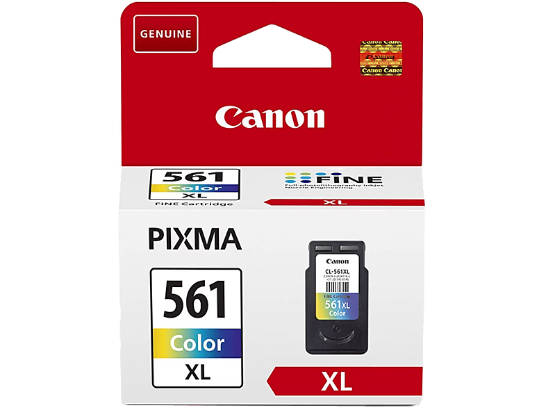 Cartucho de tinta - Canon CL-561XL Tricolor (3713C001), Hasta 300 páginas, Cian, magenta, amarillo