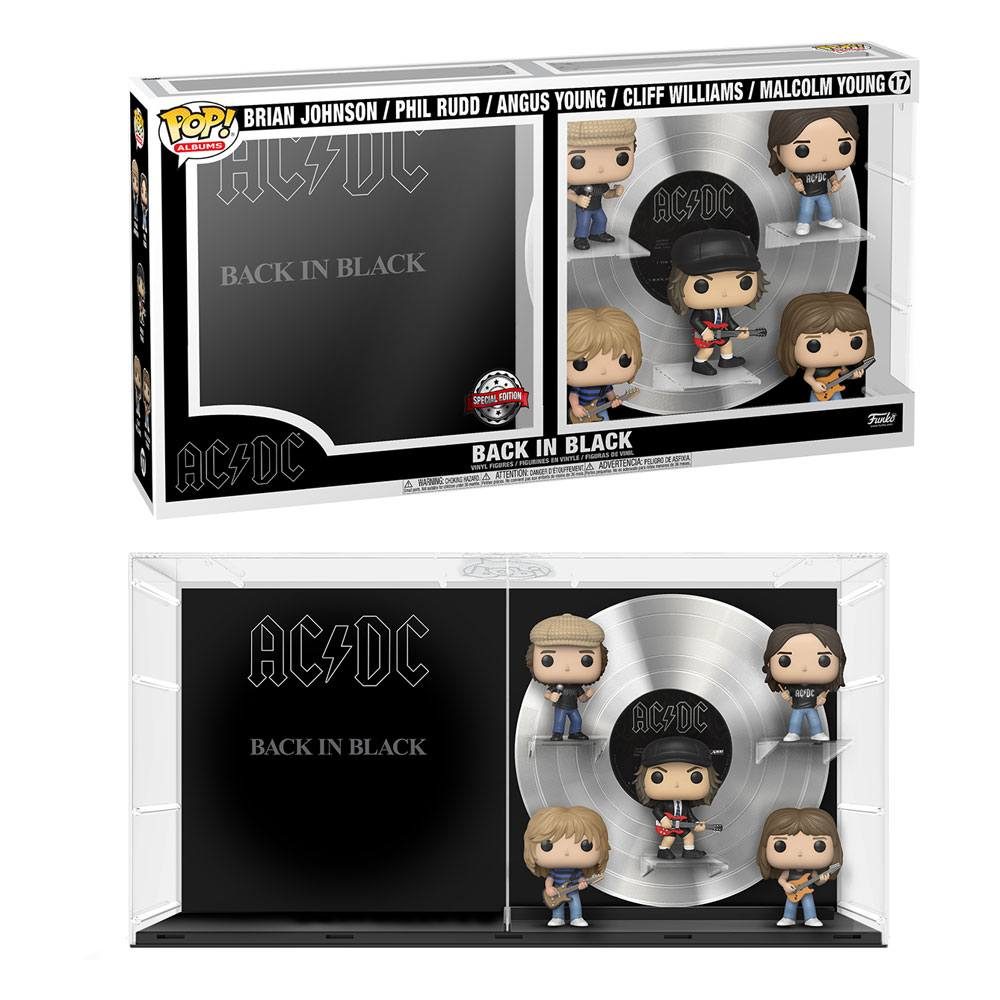 Figura Funko Pop! - AC/DC Back in Black Rock Music Album Edición especial, 23 cm de ancho, Vinilo