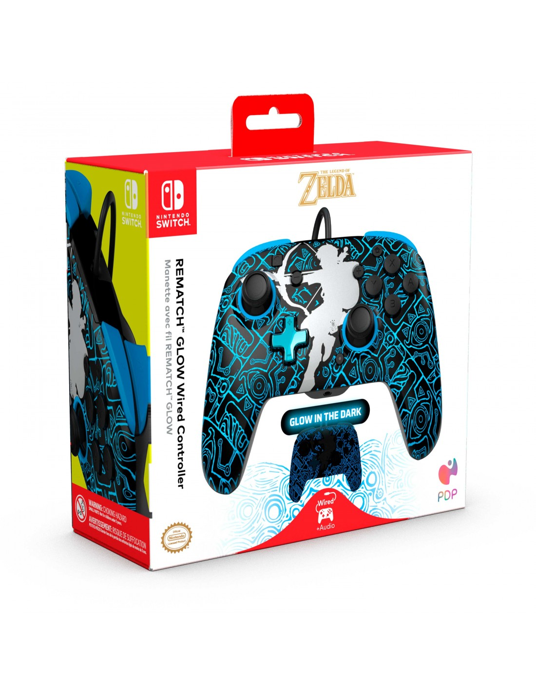 Caja del mando del juego The Legend of Zelda, con el mando dentro.