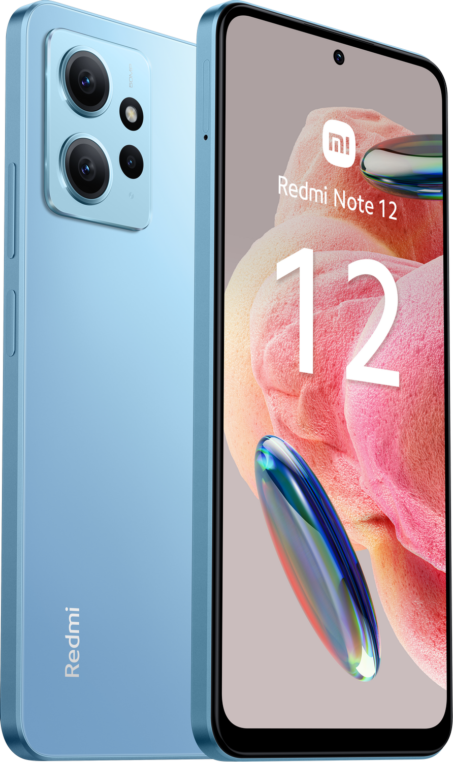 Un smartphone azul claro que muestra dos cámaras.