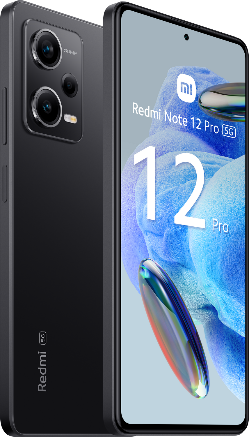 Móvil - Xiaomi Redmi Note 12 Pro 5G, Negro, 256 GB, 8 GB RAM, 6.67" AMOLED FHD+ 120Hz, MediaTek Dimensity 1080 2,6 Ghz, 5000 mAh, Android