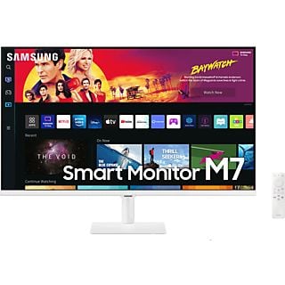 Monitor - Samsung Smart Monitor M7 LS32BM701UPXEN, 32", UHD 4K, 4 ms, 60 Hz, Puerto USB, WiFi,  Bluetooth, Blanco