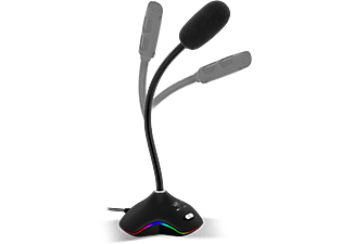 SPIRIT OF GAMER EKO 300 RGB asztali mikrofon, USB, állvány, RGB talpvilágítás, fekete (MIC-EKO300)