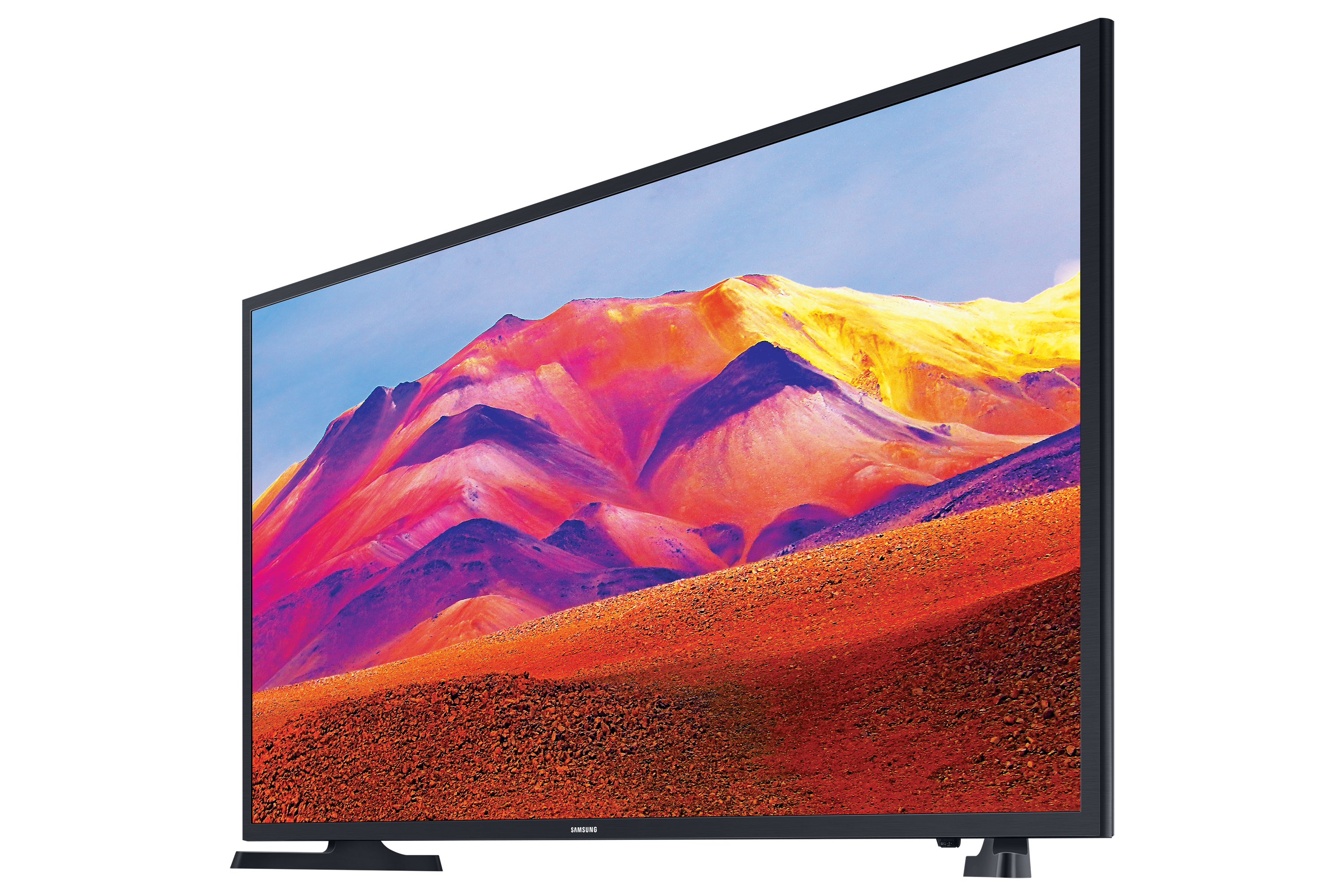 Ein Samsung TV mit einer bunten Landschaft auf dem Bildschirm.