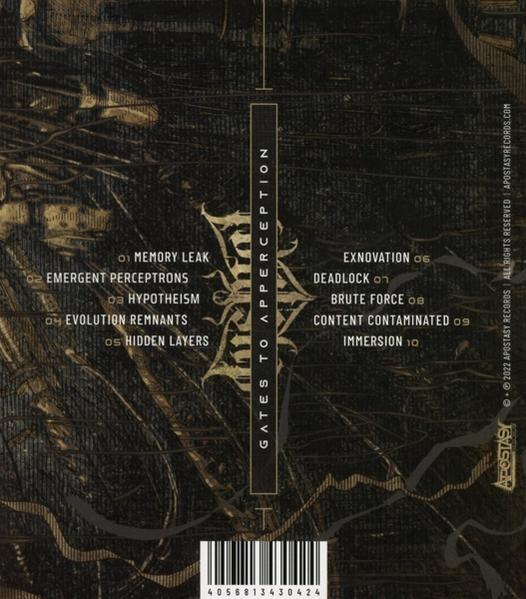 CD-Cover mit Text auf der Rückseite. Enthält eine Titelliste, Urheberrechtsinformationen und einen Barcode. Dunkler Hintergrund.