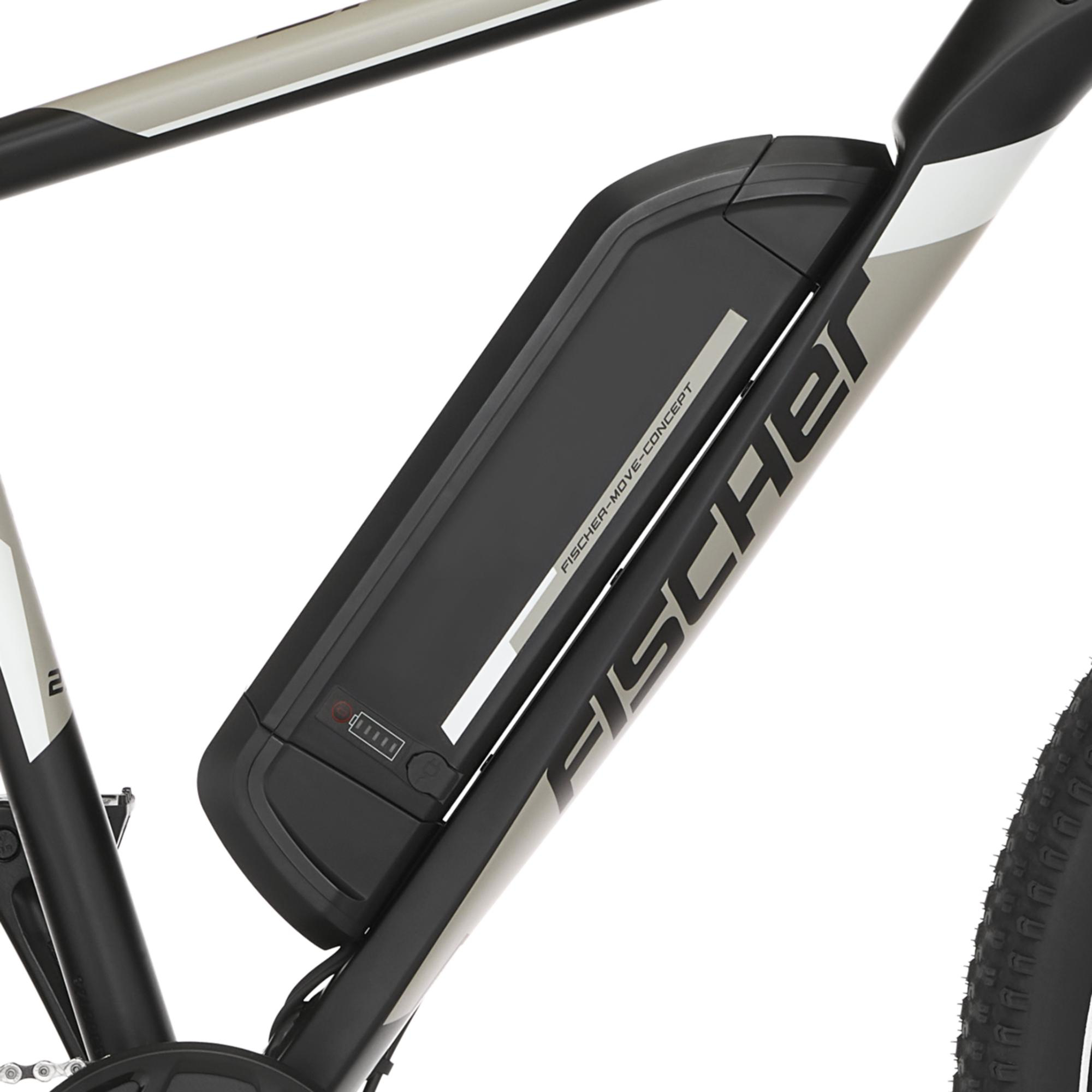 FISCHER Montis EM 1726 Mountainbike (Laufradgröße: 27,5 Zoll, Rahmenhöhe: 48 cm, Unisex-Rad, 557 Wh, Schwarz)