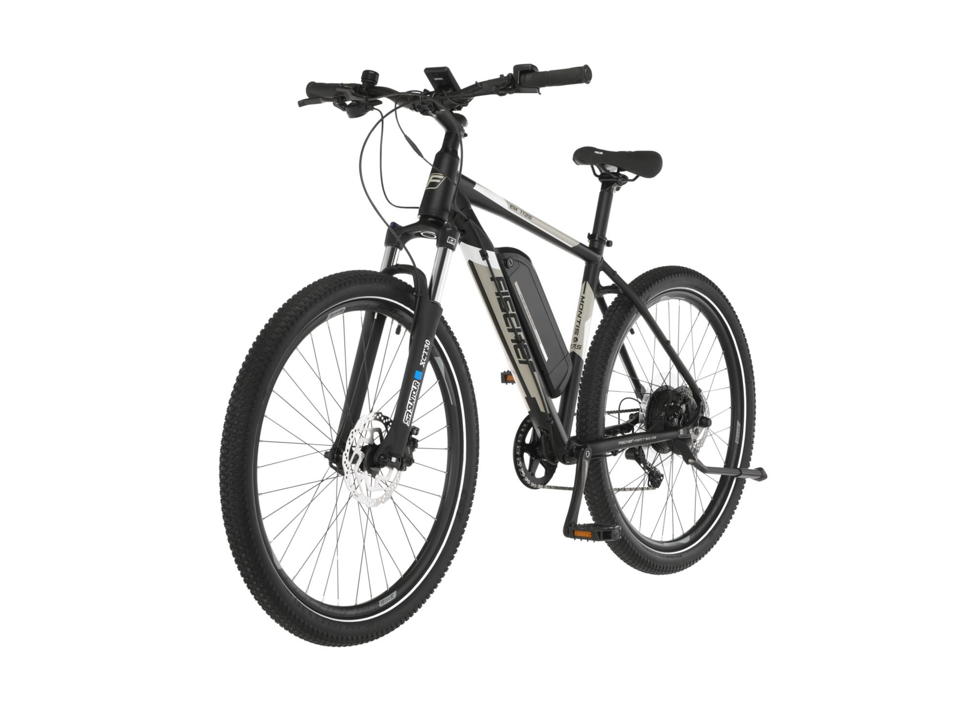 FISCHER Montis EM 1726 Mountainbike (Laufradgröße: 27,5 Zoll, Rahmenhöhe: 48 cm, Unisex-Rad, 557 Wh, Schwarz)