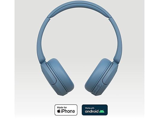SONY WH-CH520 - Bluetooth Kopfhörer (On-ear, Blau)