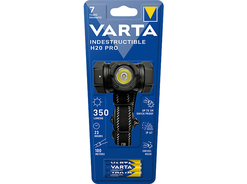 VARTA Indestructible H20 Pro fejlámpa, IP67, 350lm, 3xAAA (17732101421)