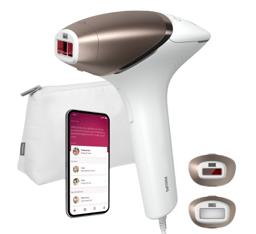 Depiladora IPL - Philips Lumea Prestige BRI945/00, Luz pulsada, 450.000 pulsos, Sensor SmartSkin, 2 accesorios