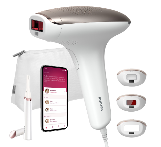 Depiladora Luz Pulsada - Philips Lumea Advanced BRI923/00, Depiladora IPL, 3 accesorios, Cara/cuerpo, Sensor piel, Blanco