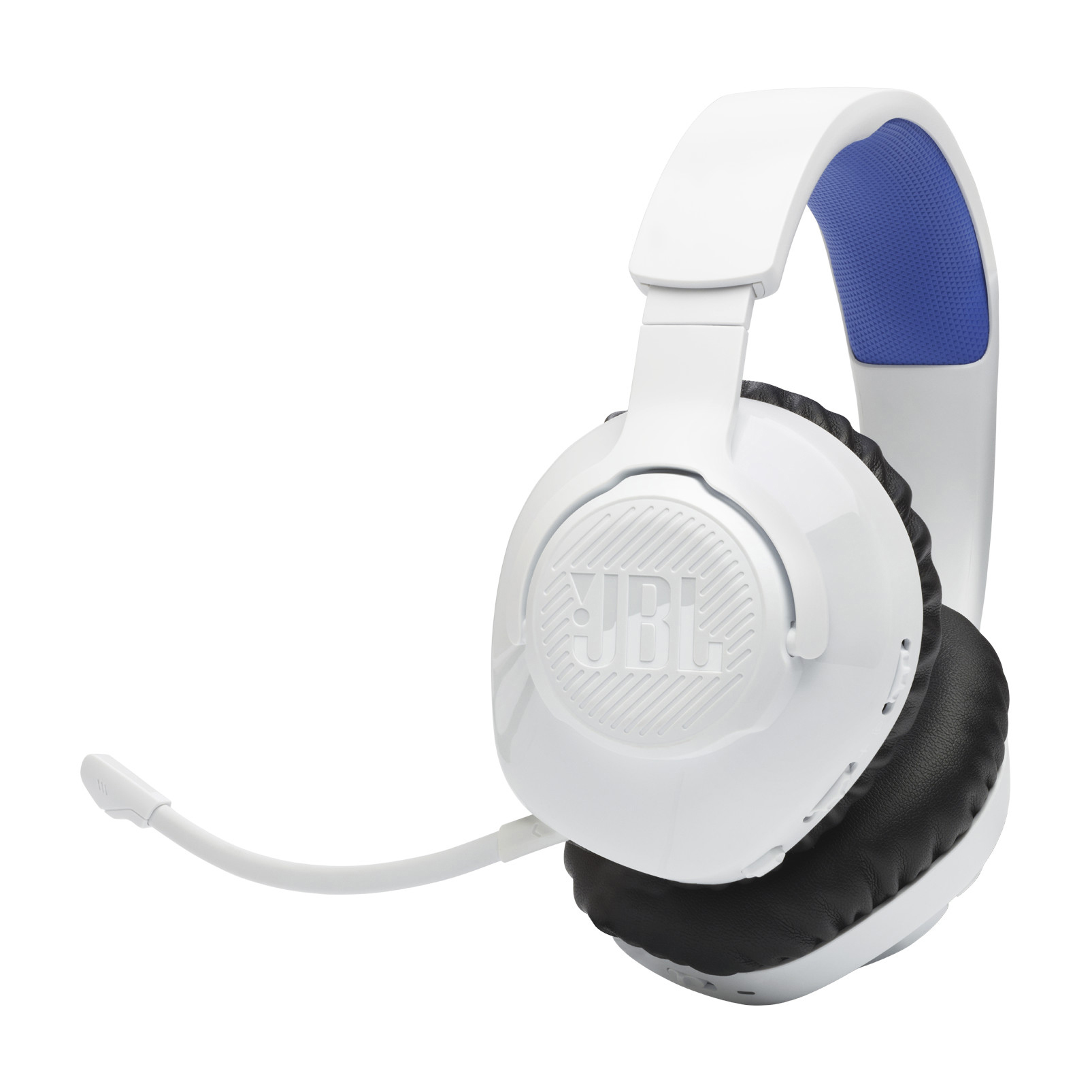 JBL Quantum Bluetooth WL 360P White/Blue, Weiß/Blau Gaming Headset Over-ear