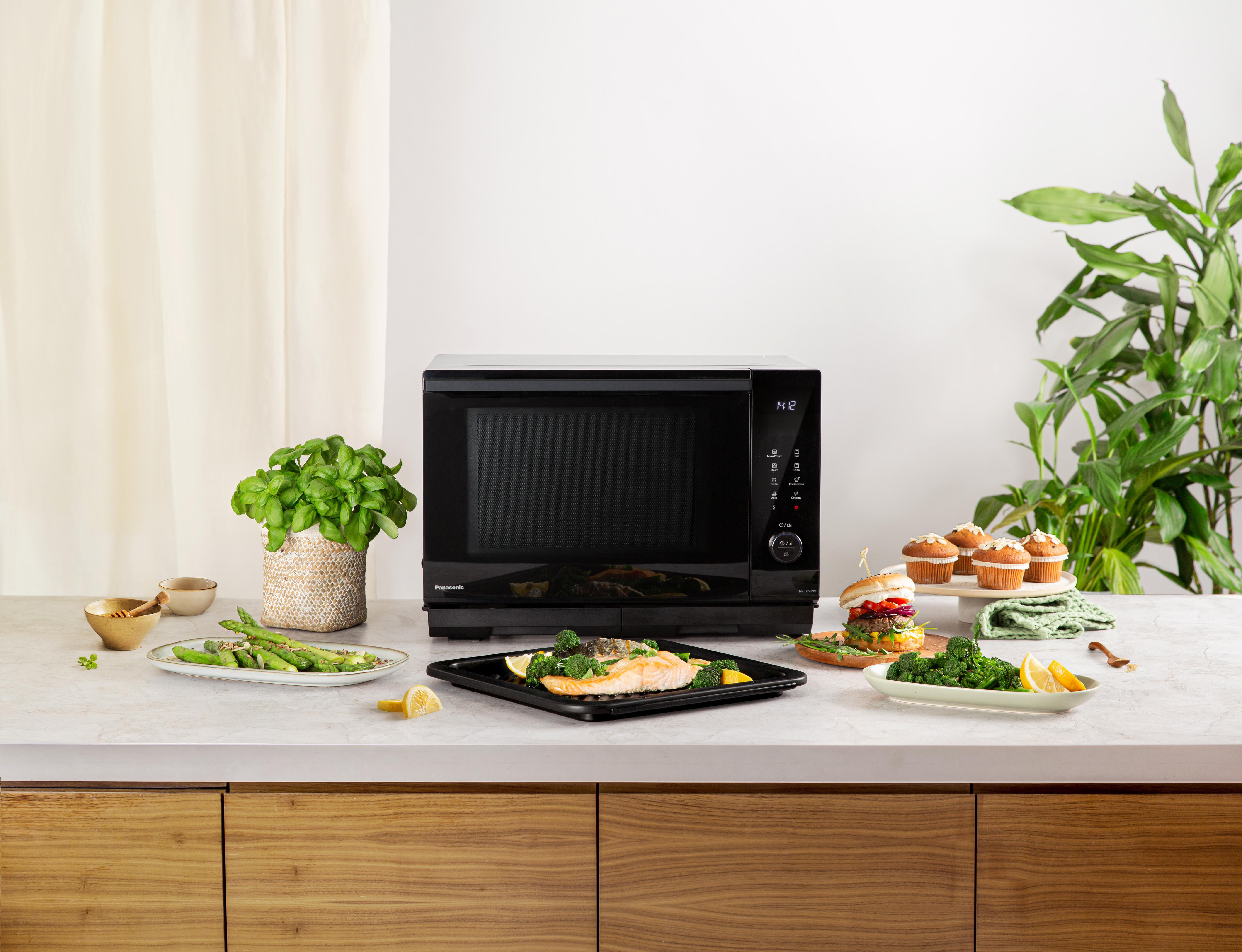 PANASONIC NN-DS59NMETG, Mikrowelle (1000 Watt, Grillfunktion & Dampffunktion)