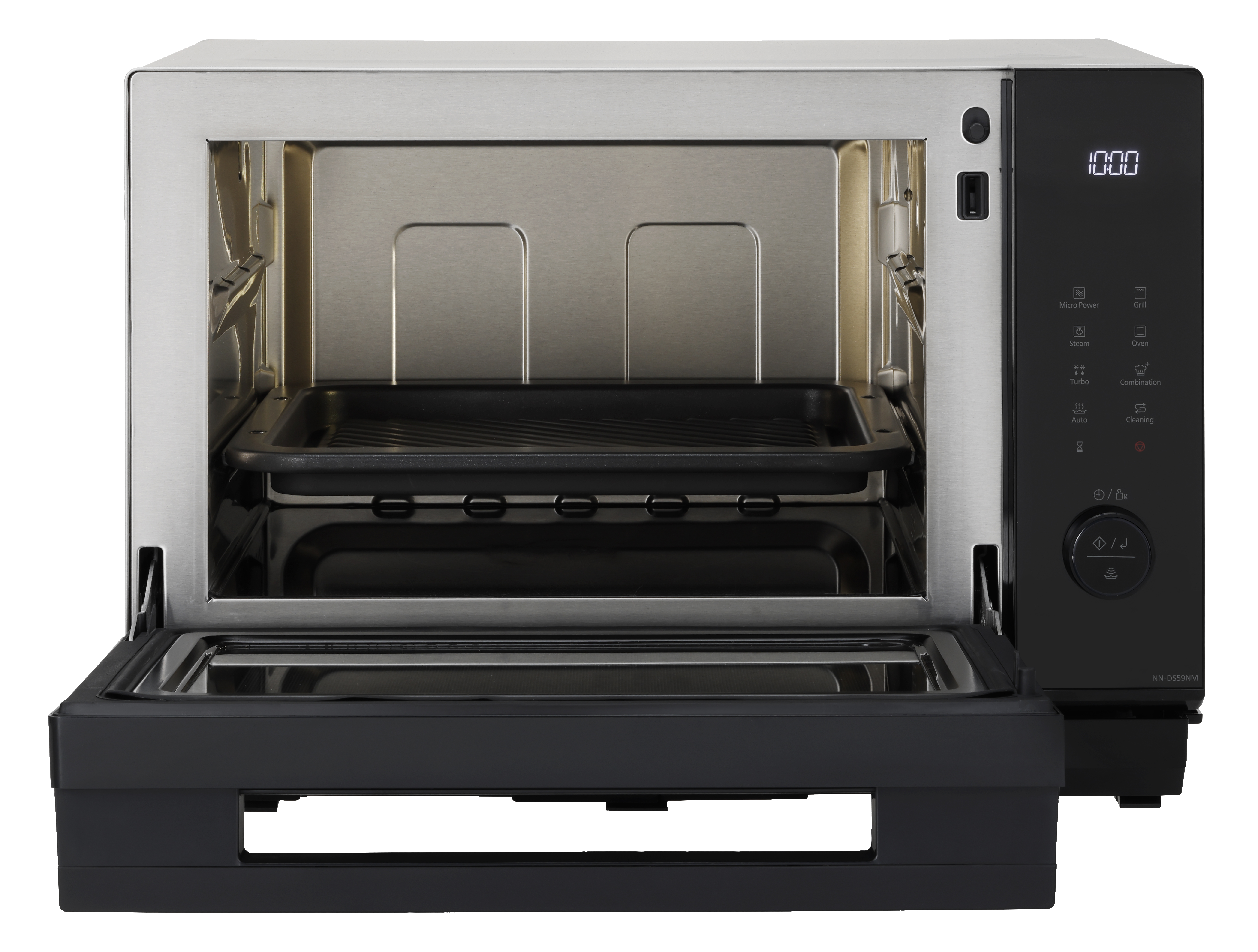 PANASONIC NN-DS59NMETG, Mikrowelle (1000 Watt, Grillfunktion & Dampffunktion)