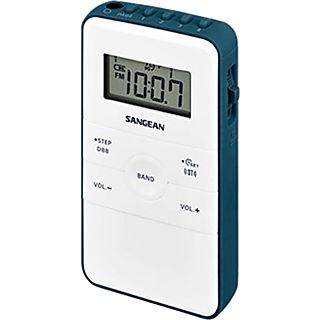 Radio portátil - Sangean DT-140, AM/FM, 40 presintonías, Blanco