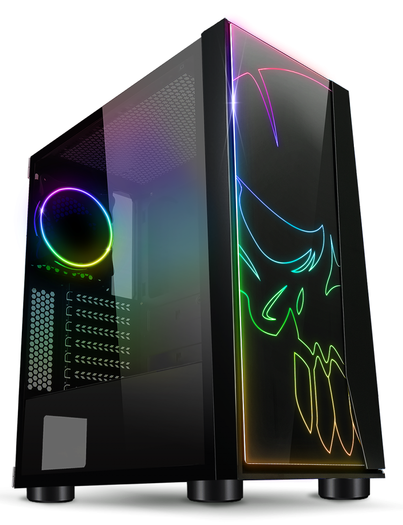 SPIRIT OF GAMER Ghost ONE ablakos számítógépház, RGB, fekete (8901RA)
