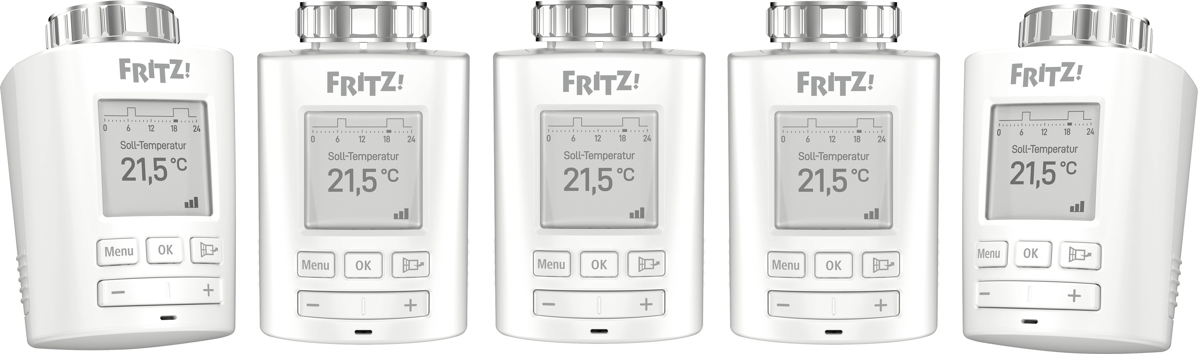 AVM FRITZ!DECT 301, 5 Stück, Smarter Heizkörperregler, Weiß