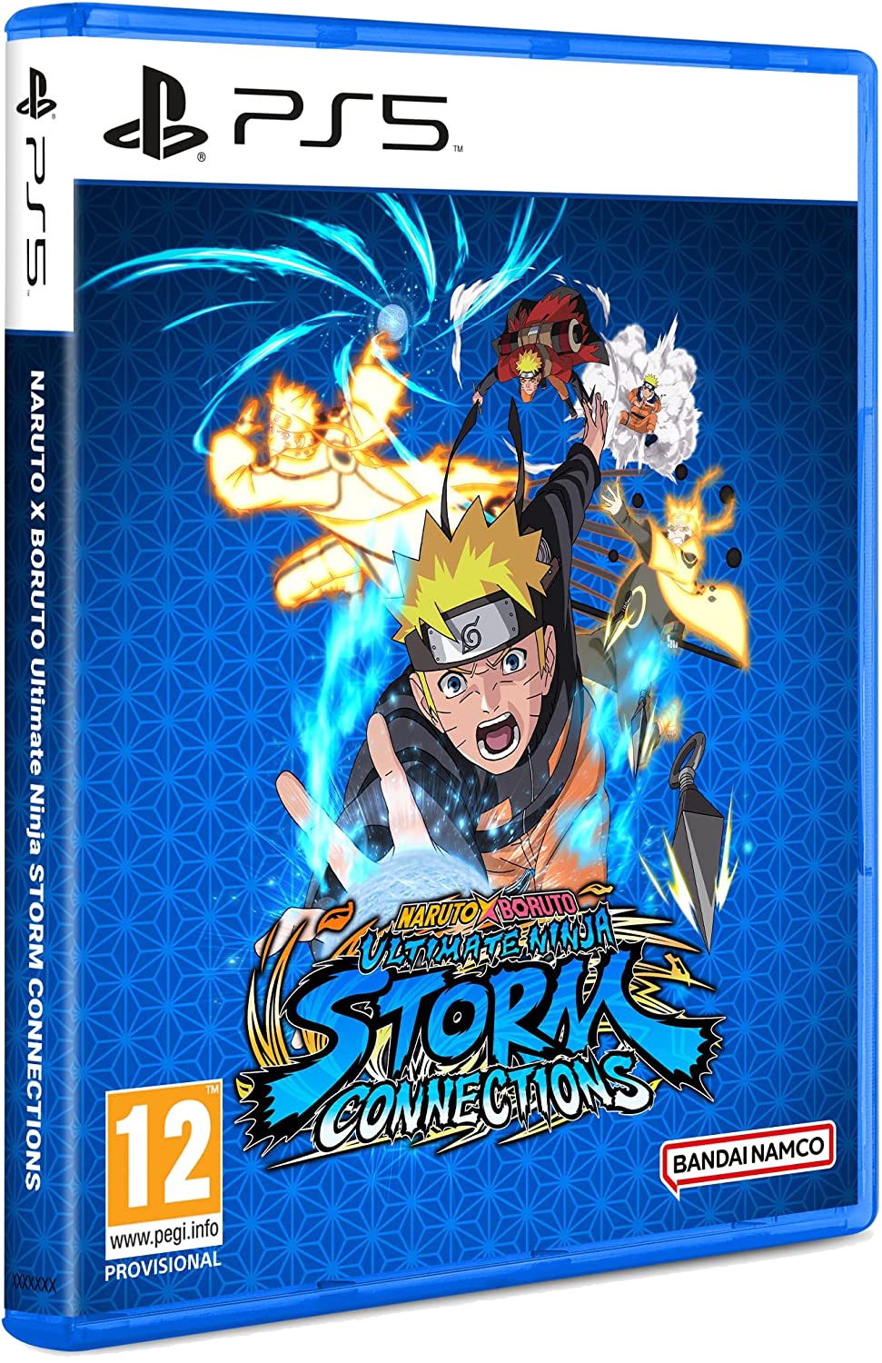 Portada del juego de PS5: Naruto x Boruto Ultimate Ninja Storm Connections. Naruto, fondo azul.