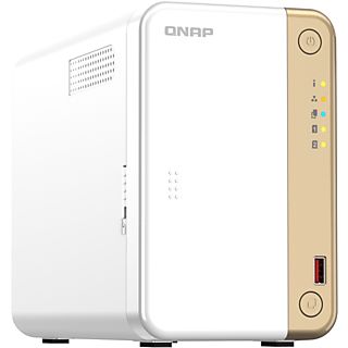 QNAP NAS Gehäuse Turbo Station TS-262, 2x SATA, 4GB RAM, USB-A 3.2 Gen 2, 2.5 Gigabit Ethernet, Weiß/Gold