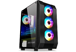 SPIRIT OF GAMER Rogue 6 ablakos számítógépház, RGB, fekete (8003RA)