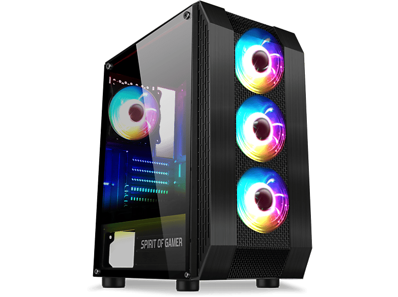 SPIRIT OF GAMER Rogue 6 ablakos számítógépház, RGB, fekete (8003RA)