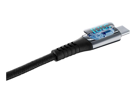 CELLULARLINE USBDATADISC2CTAB2K - Câble USB-C vers USB-C avec écran (Noir)
