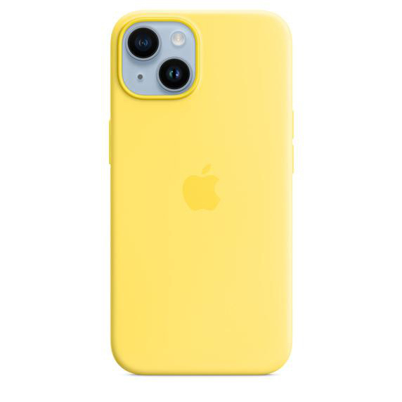 APPLE Silikon Case mit MagSafe, Backcover, Apple, iPhone 14, Kanariengelb