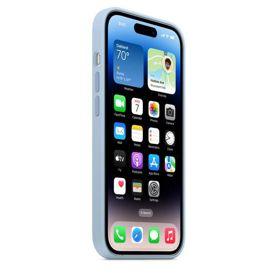 APPLE Silikon Case mit MagSafe, Backcover, Apple, iPhone 14 Pro, Himmel