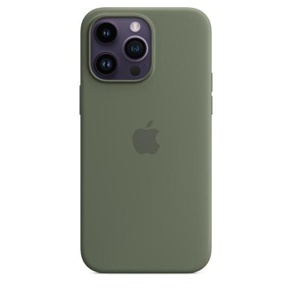 APPLE Silikon Case mit MagSafe, Backcover, Apple, iPhone 14 Pro Max, Oliv