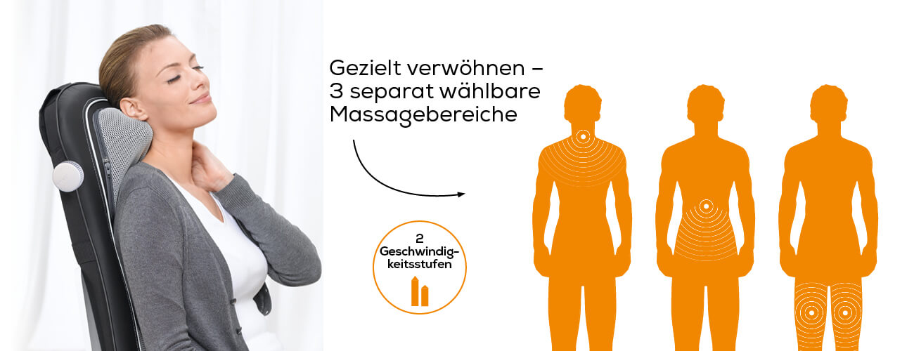 BEURER MG 260 HD 2in1 Shiatsu - housse de siège de massage (Gris)