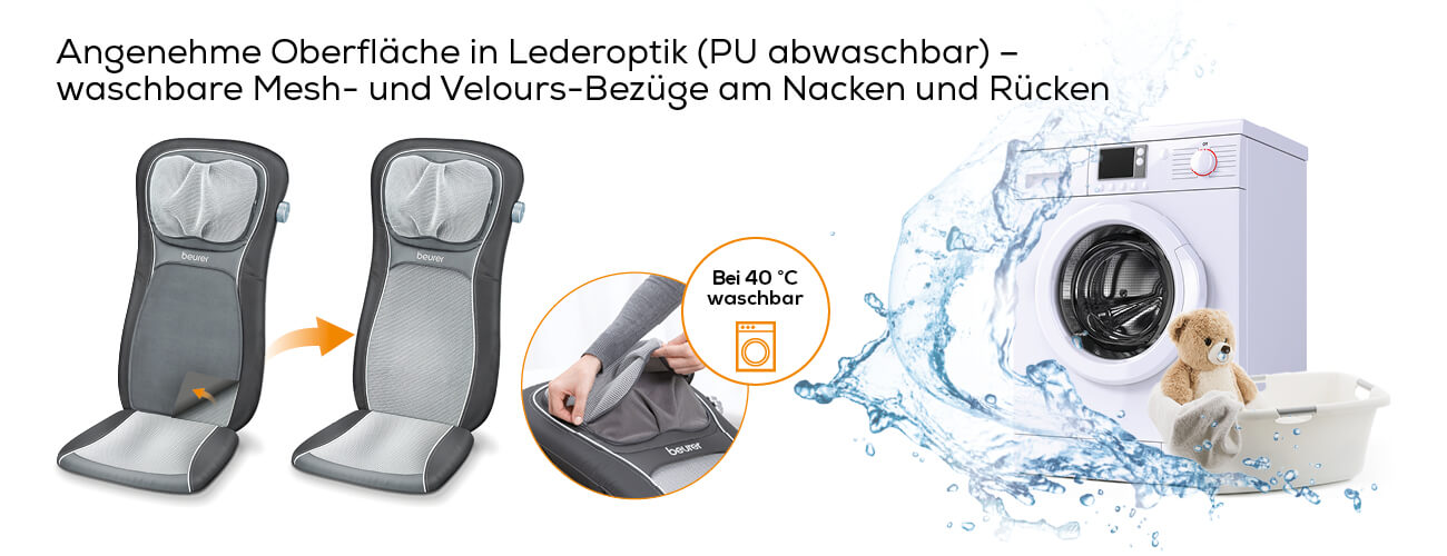 BEURER MG 260 HD 2in1 Shiatsu - housse de siège de massage (Gris)