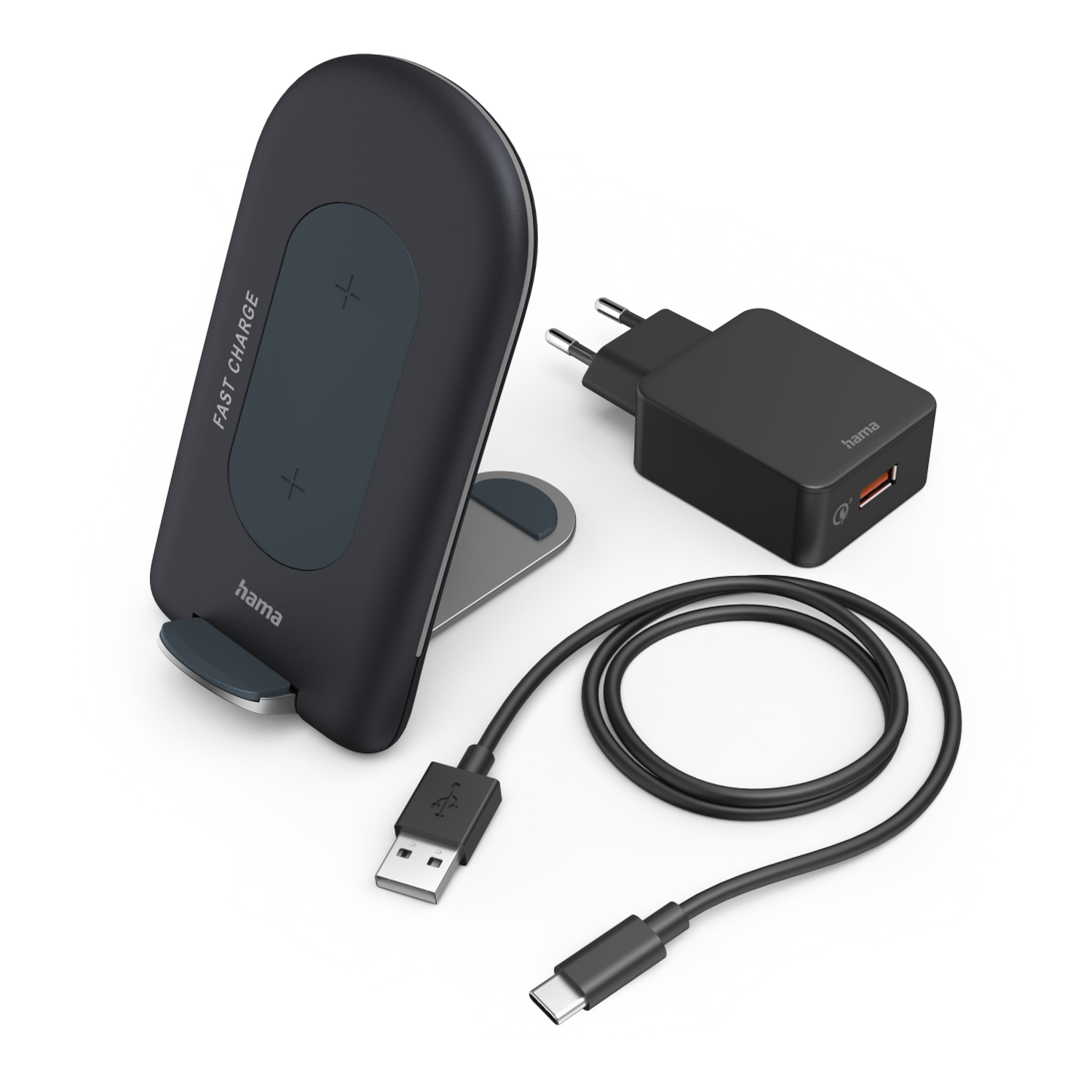 HAMA Chargeur sans fil QI-FC15S 15 W Noir (201689)