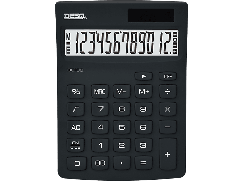 Desq Desq® Bureau Rekenmachine 12 Cijfers Compact Zwart New Generation afbeelding