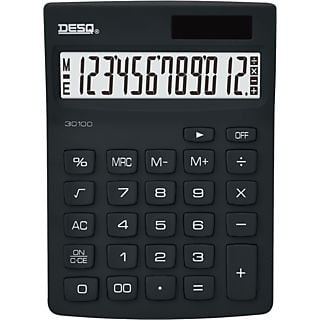 DESQ DESQ® Bureau Rekenmachine  12 Cijfers Compact  Zwart  New Generation