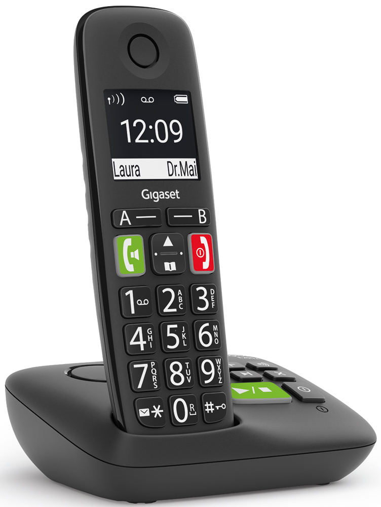 GIGASET Téléphone sans fil E290AE Duo avec répondeur intégré (GIG-E290AEDUO-BLK)