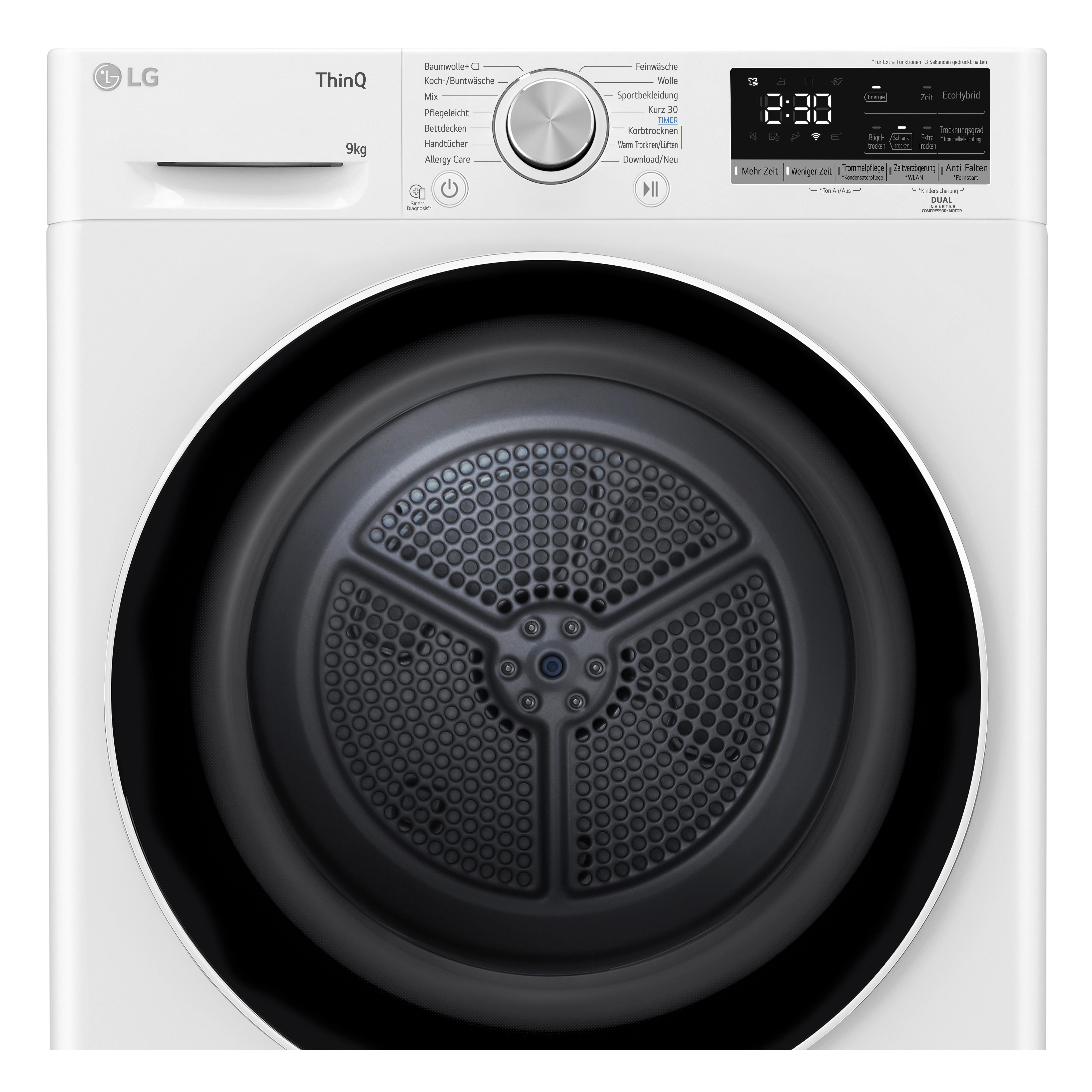 LG V5RT9N Wärmepumpentrockner (9 kg, A++, Weiß)