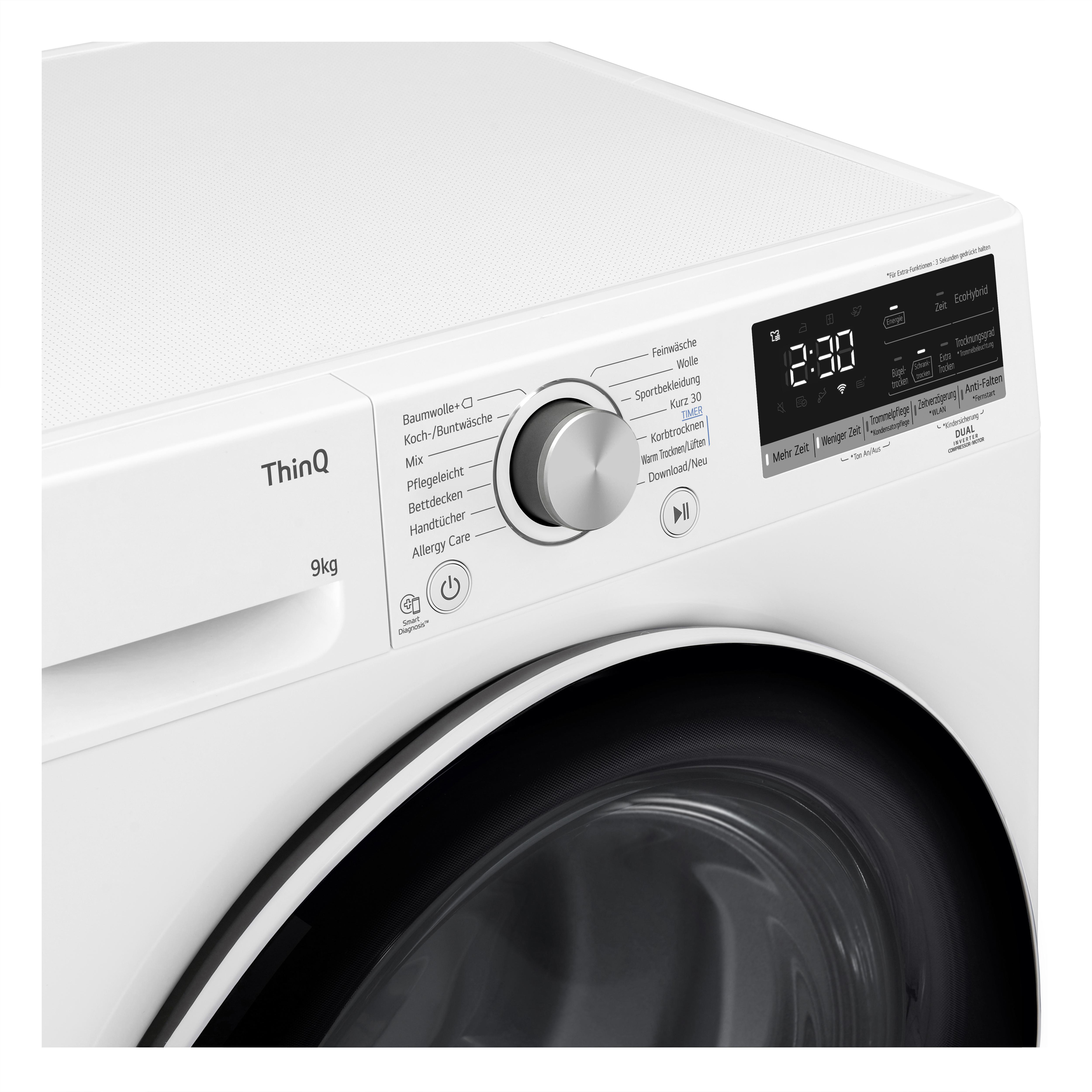 LG V5RT9N Wärmepumpentrockner (9 kg, A++, Weiß)