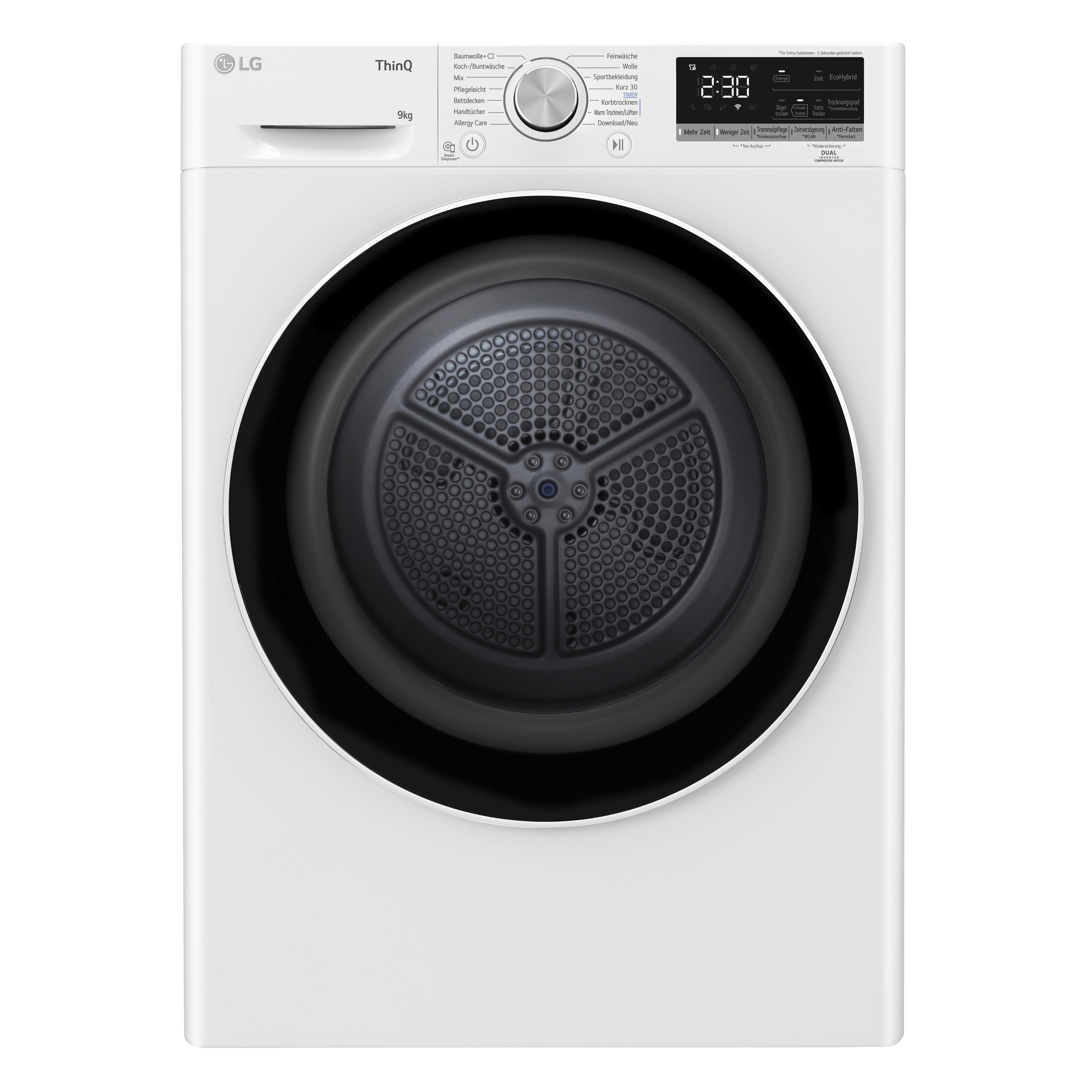 LG V5RT9N Wärmepumpentrockner (9 kg, A++, Weiß)