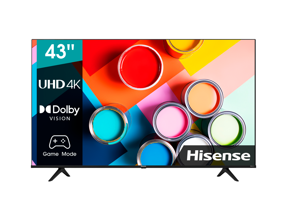 TV LED 43" - Hisense 43A6BG, 4K UHD, Smart TV, Control por voz, HDR 10, HLG, Dolby Vision y Audio, TUV, Negro