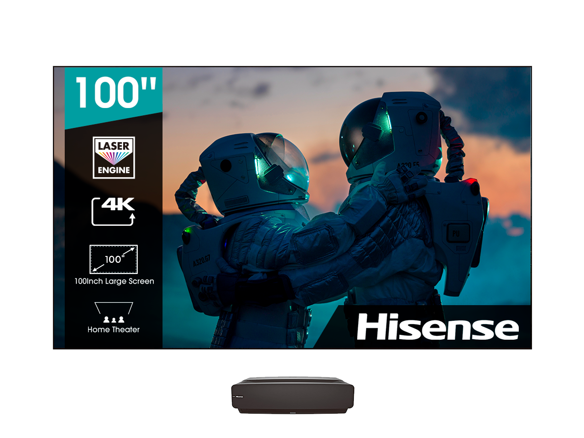 Proyector - Hisense Láser TV 100L5F-D12, 100" UHD 4K, HDR10, Dolby Atmos, Pantalla ALR e instal. inc