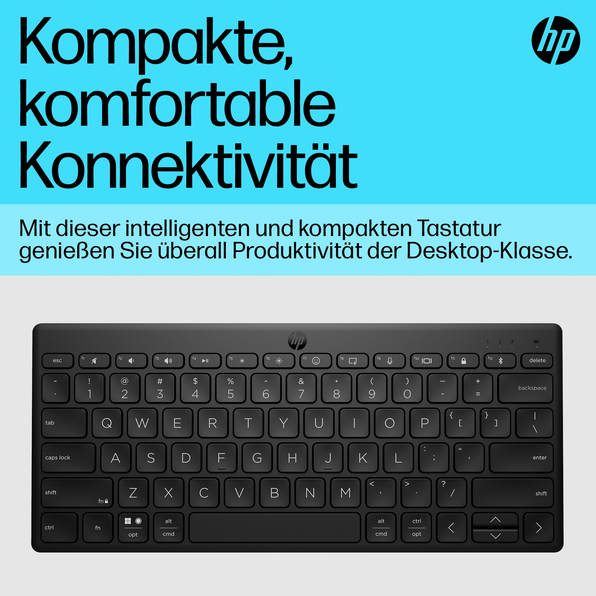 HP 350 Kompakte Bluetooth, Tastatur, Mechanisch, Sonstiges, Bluetooth, Schwarz