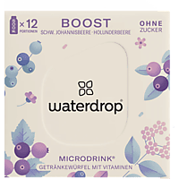 WATERDROP Microdrink Boost 12er, Schwarze Johannisbeere - Holunderbeere - Açaí