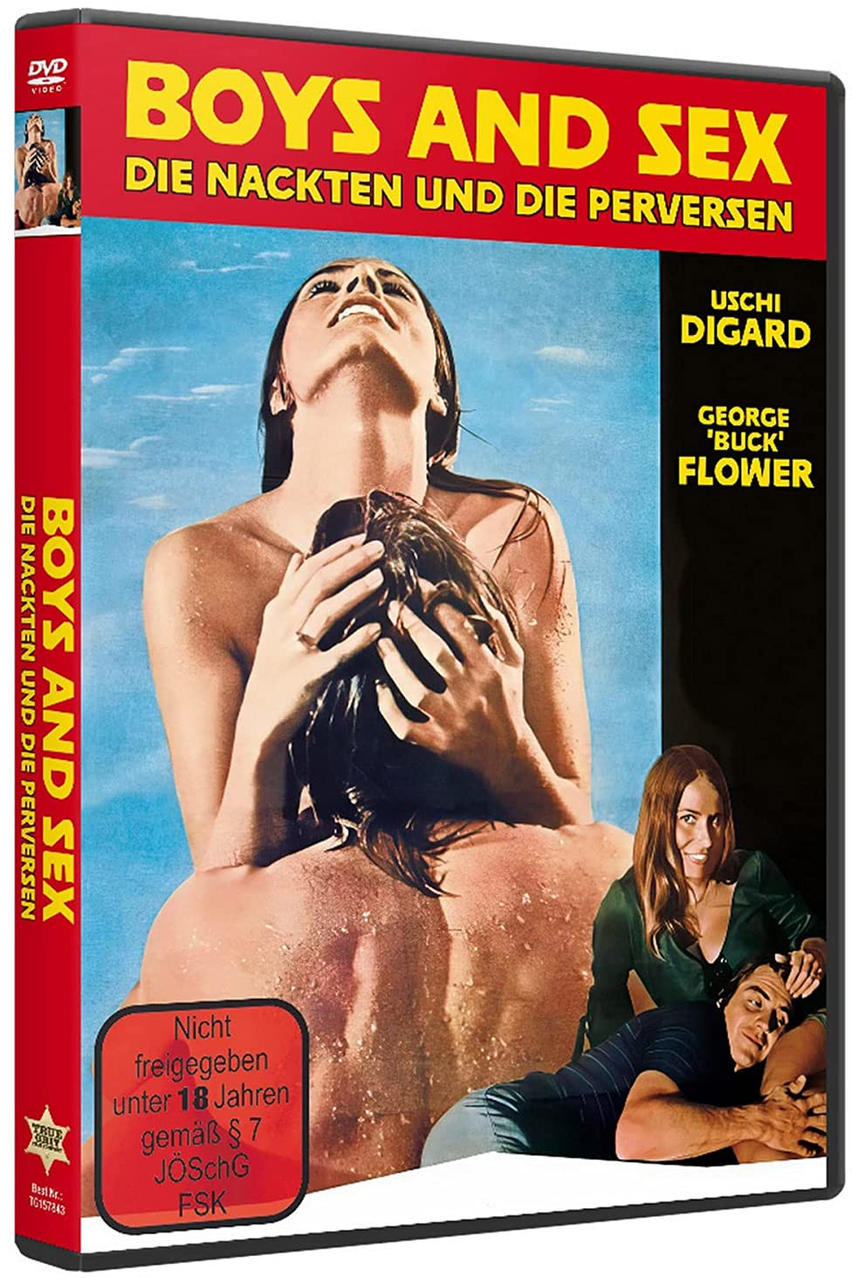 Ein DVD-Cover mit dem Filmtitel „Boys and Sex“ und Personen.