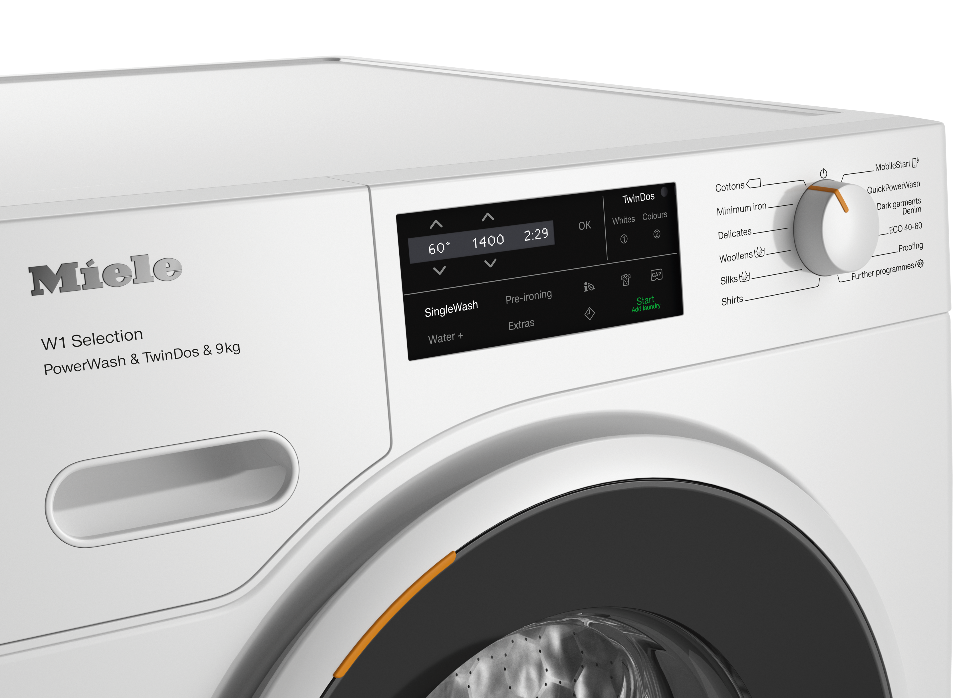 MIELE WSI863WCS EU1 Elöltöltős mosógép 9kg, TwinDos, QuickPowerWash