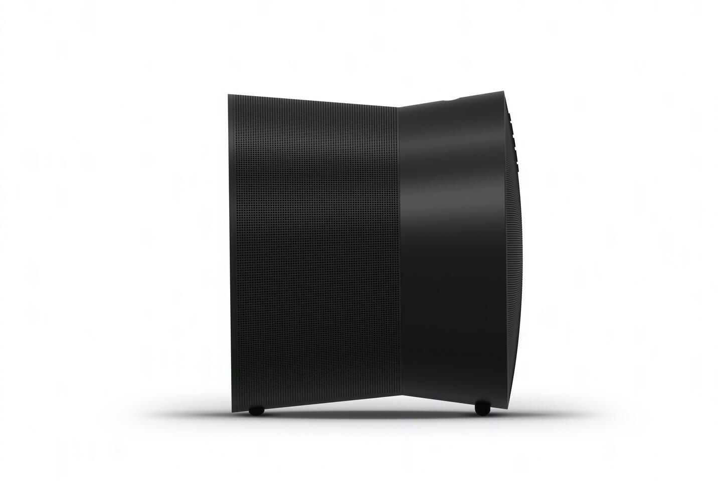 Una barra de sonido negra sobre un fondo blanco.