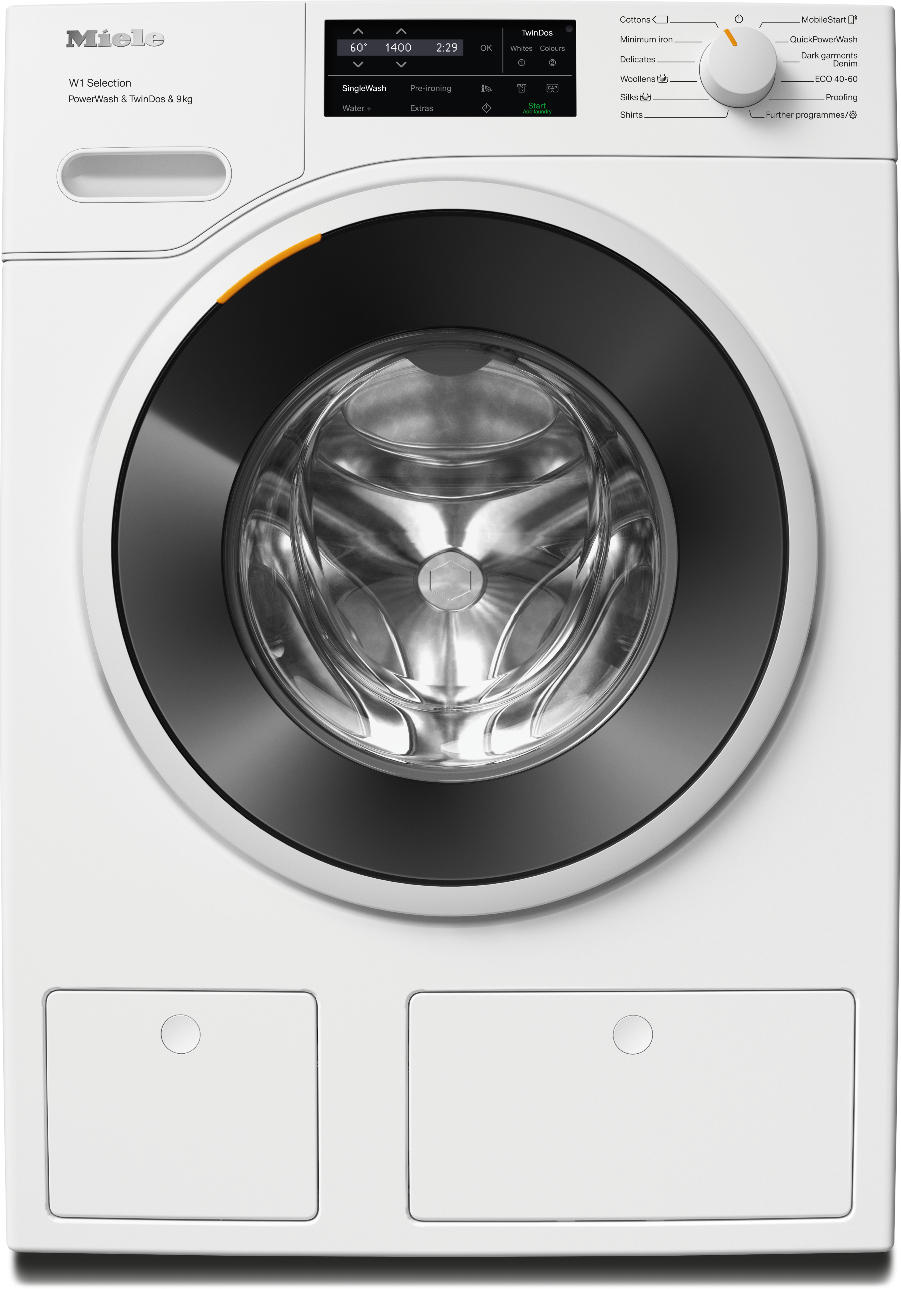 MIELE WSI863WCS EU1 Elöltöltős mosógép 9kg, TwinDos, QuickPowerWash